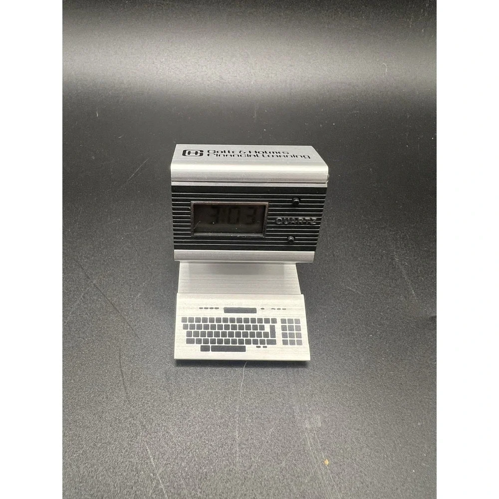 Vintage Mini Computer Desk Quartz Clock Golle Holmes Promo Retro